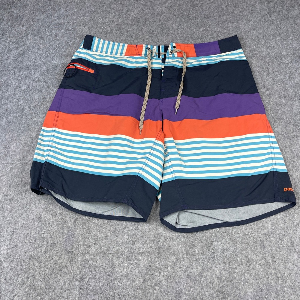 Patagonia Mens Wavefarer Board Shorts 38‎ Multicolored Striped 86556SP11